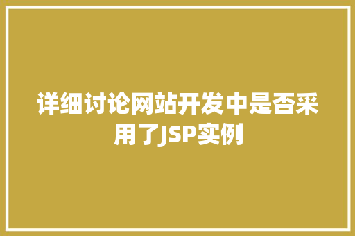 详细讨论网站开发中是否采用了JSP实例