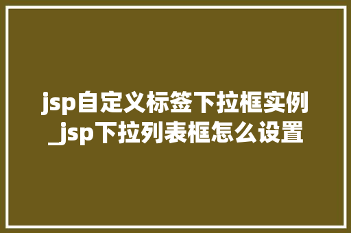 jsp自定义标签下拉框实例_jsp下拉列表框怎么设置