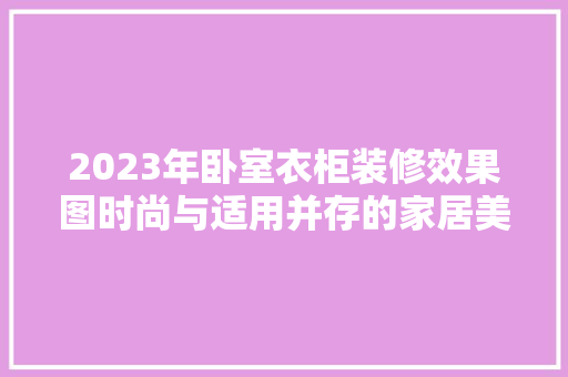 2023年卧室衣柜装修效果图时尚与适用并存的家居美学