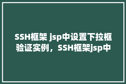 SSH框架 jsp中设置下拉框验证实例，SSH框架jsp中设置下拉框验证实例