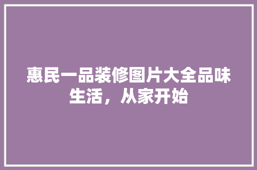 惠民一品装修图片大全品味生活，从家开始