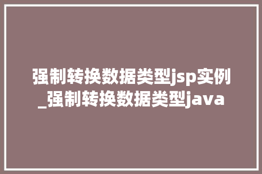 强制转换数据类型jsp实例_强制转换数据类型java