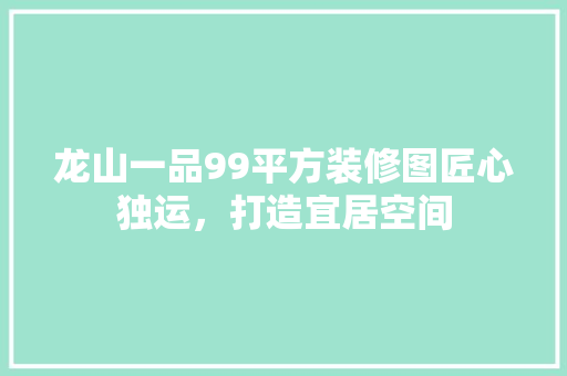 龙山一品99平方装修图匠心独运，打造宜居空间