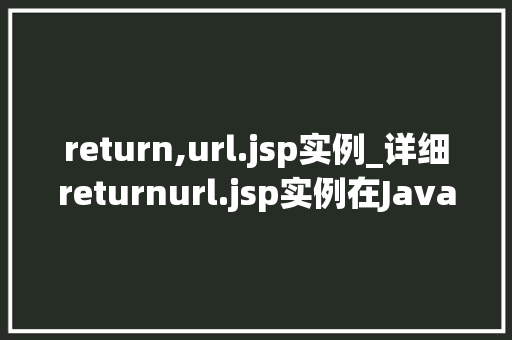 return,url.jsp实例_详细returnurl.jsp实例在Java开发中的应用与方法