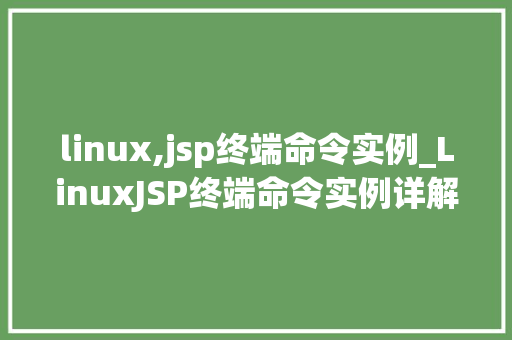 linux,jsp终端命令实例_LinuxJSP终端命令实例详解从入门到精通