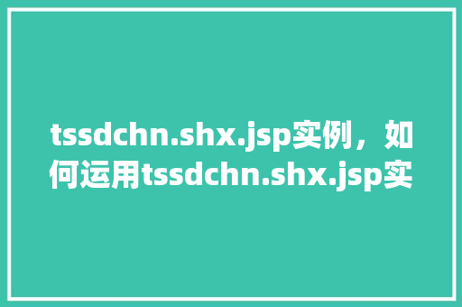 tssdchn.shx.jsp实例，如何运用tssdchn.shx.jsp实例实现高效数据处理