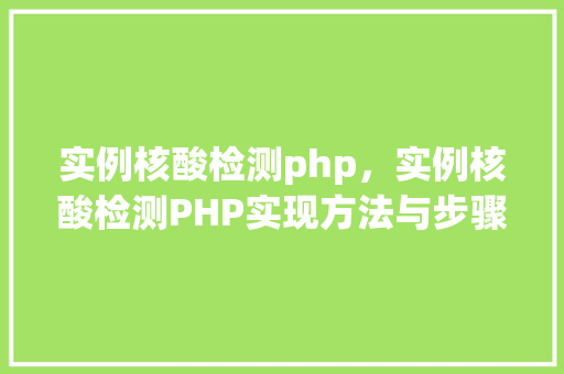 实例核酸检测php，实例核酸检测PHP实现方法与步骤详解