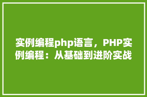 实例编程php语言，PHP实例编程：从基础到进阶实战教程