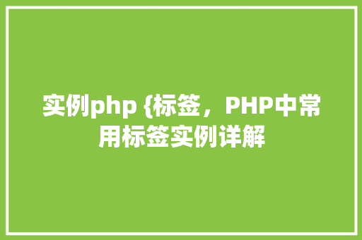 实例php {标签,PHP中常用标签实例详解