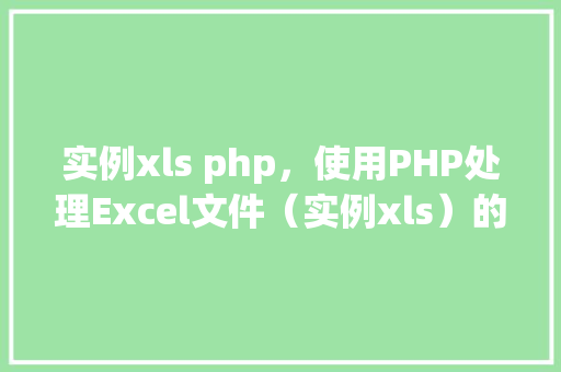 实例xls php，使用PHP处理Excel文件（实例xls）的详细步骤