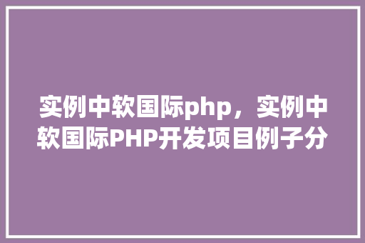 实例中软国际php，实例中软国际PHP开发项目例子分析