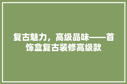 复古魅力，高级品味——首饰盒复古装修高级款