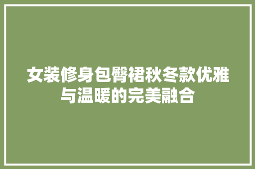 女装修身包臀裙秋冬款优雅与温暖的完美融合