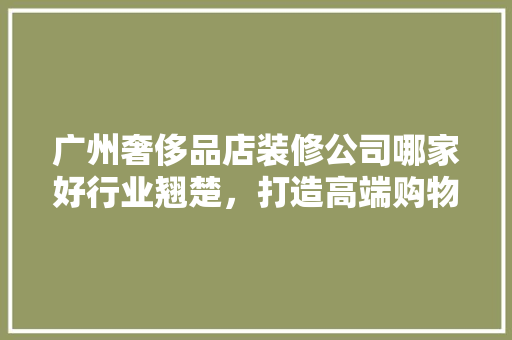 广州奢侈品店装修公司哪家好行业翘楚，打造高端购物空间