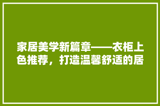 家居美学新篇章——衣柜上色推荐，打造温馨舒适的居住空间