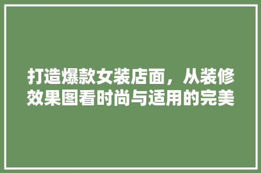 打造爆款女装店面，从装修效果图看时尚与适用的完美融合