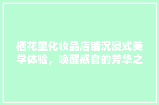 栖花里化妆品店铺沉浸式美学体验，唤醒感官的芳华之旅