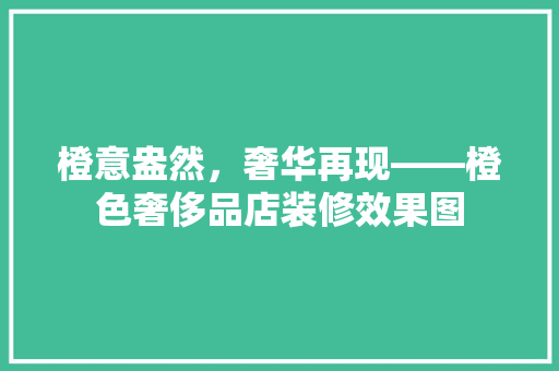 橙意盎然，奢华再现——橙色奢侈品店装修效果图