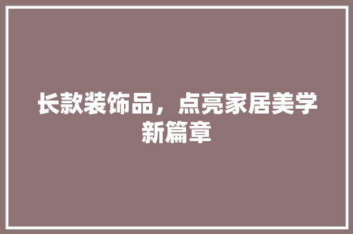 长款装饰品，点亮家居美学新篇章