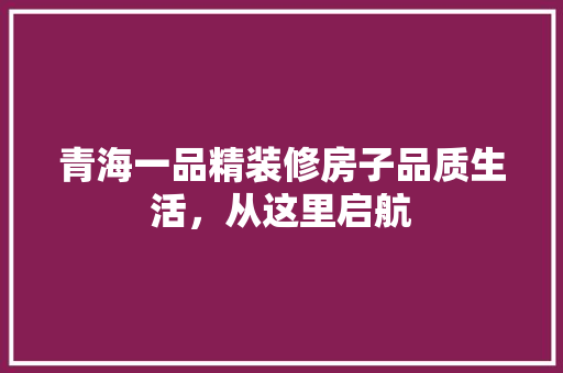 青海一品精装修房子品质生活，从这里启航