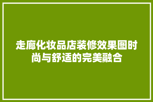 走廊化妆品店装修效果图时尚与舒适的完美融合