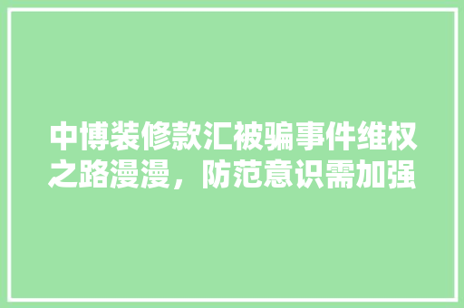 中博装修款汇被骗事件维权之路漫漫，防范意识需加强  第1张