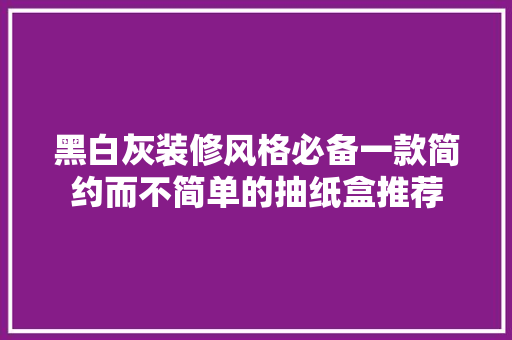 黑白灰装修风格必备一款简约而不简单的抽纸盒推荐