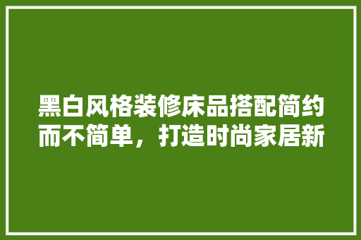 黑白风格装修床品搭配简约而不简单，打造时尚家居新风尚