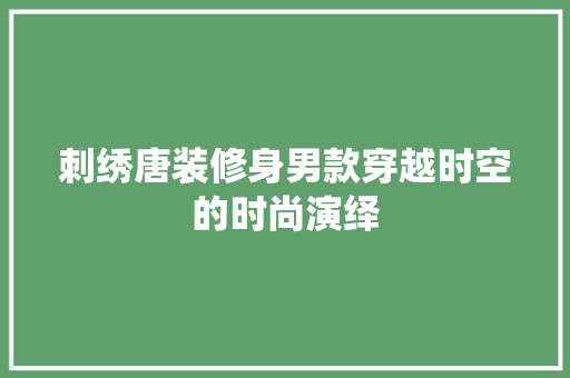 刺绣唐装修身男款穿越时空的时尚演绎