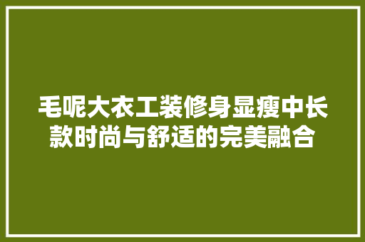 毛呢大衣工装修身显瘦中长款时尚与舒适的完美融合