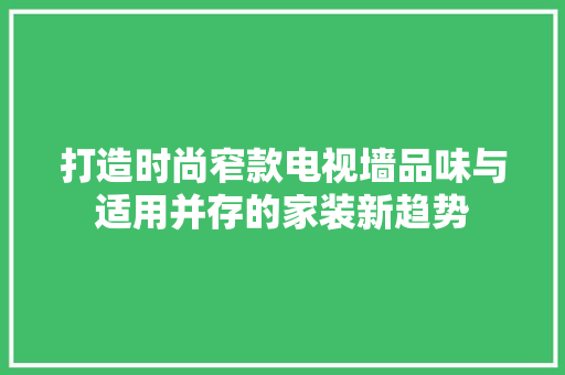 打造时尚窄款电视墙品味与适用并存的家装新趋势  第1张