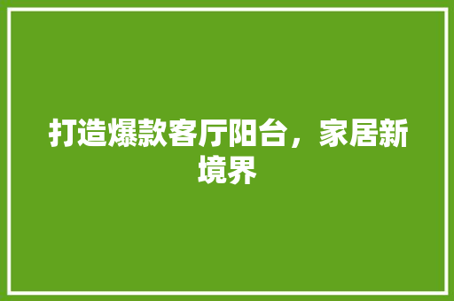 打造爆款客厅阳台，家居新境界