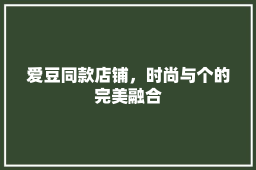爱豆同款店铺，时尚与个的完美融合