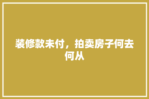 装修款未付，拍卖房子何去何从