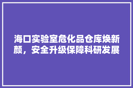 海口实验室危化品仓库焕新颜，安全升级保障科研发展
