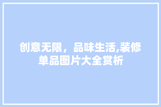 创意无限，品味生活,装修单品图片大全赏析