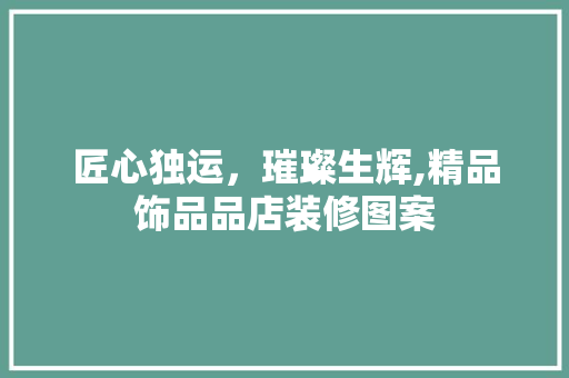 匠心独运，璀璨生辉,精品饰品品店装修图案