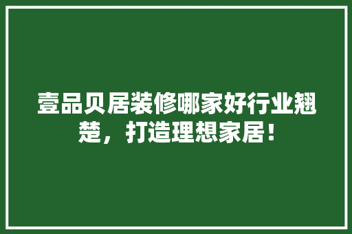 壹品贝居装修哪家好行业翘楚，打造理想家居！