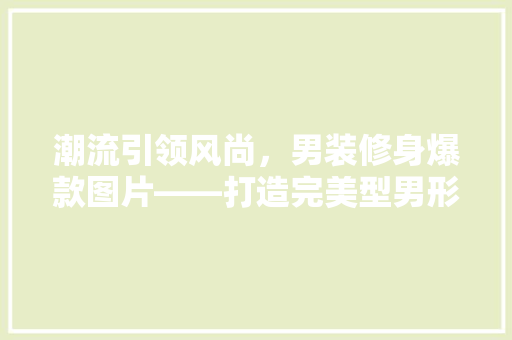 潮流引领风尚，男装修身爆款图片——打造完美型男形象指南