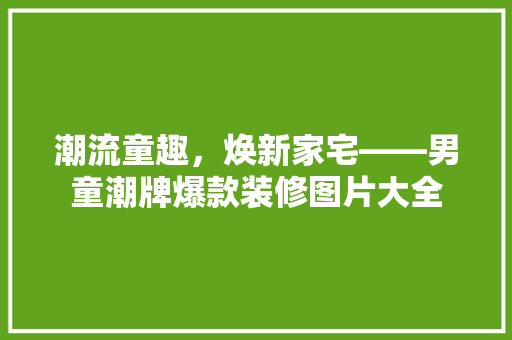 潮流童趣，焕新家宅——男童潮牌爆款装修图片大全