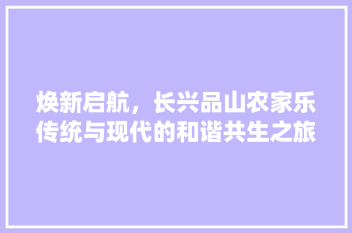 焕新启航，长兴品山农家乐传统与现代的和谐共生之旅