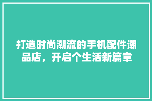 打造时尚潮流的手机配件潮品店，开启个生活新篇章