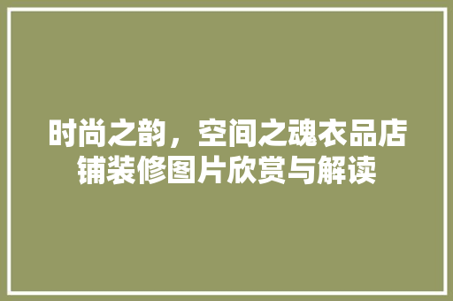 时尚之韵，空间之魂衣品店铺装修图片欣赏与解读