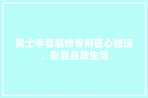 男士手套装修专用匠心独运，彰显品质生活
