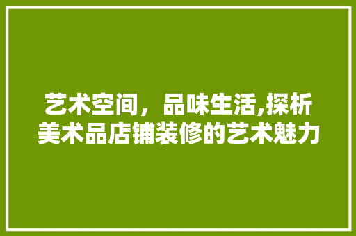 艺术空间，品味生活,探析美术品店铺装修的艺术魅力