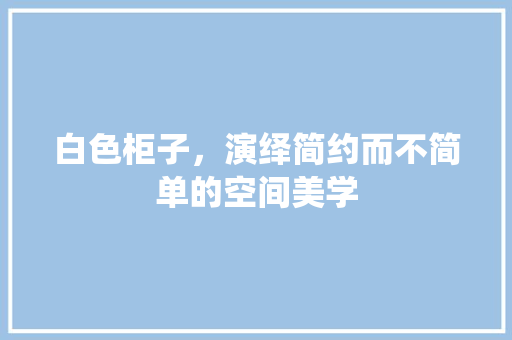 白色柜子，演绎简约而不简单的空间美学