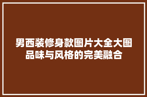 男西装修身款图片大全大图品味与风格的完美融合