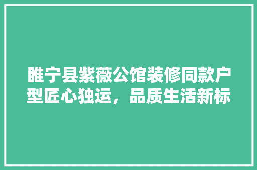 睢宁县紫薇公馆装修同款户型匠心独运，品质生活新标杆