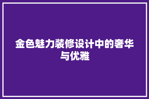 金色魅力装修设计中的奢华与优雅