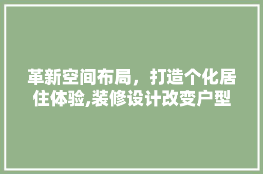 革新空间布局，打造个化居住体验,装修设计改变户型之路